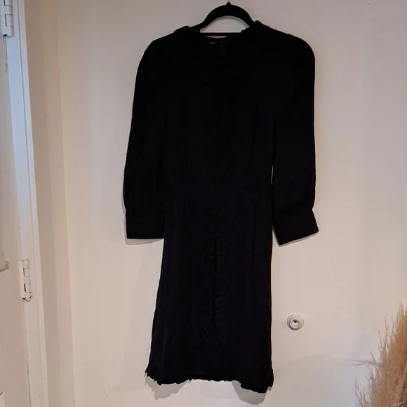knee length dresses for ladies Marc by Marc Jacobs // Black & White Silk Pleated Lace Dress – VSP  Consignment main image 1